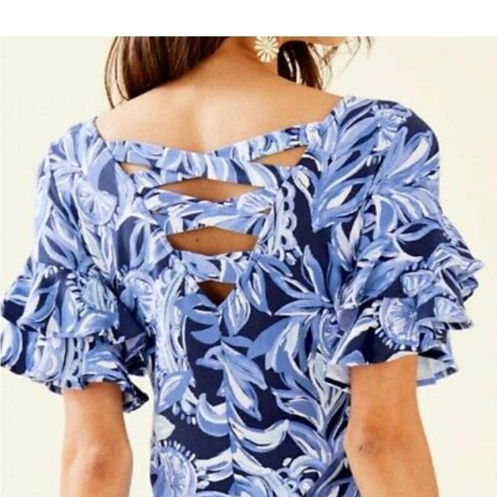 Lilly Pulitzer Dianna Dress in High Tide Navy, XXS - Picture 6 of 14